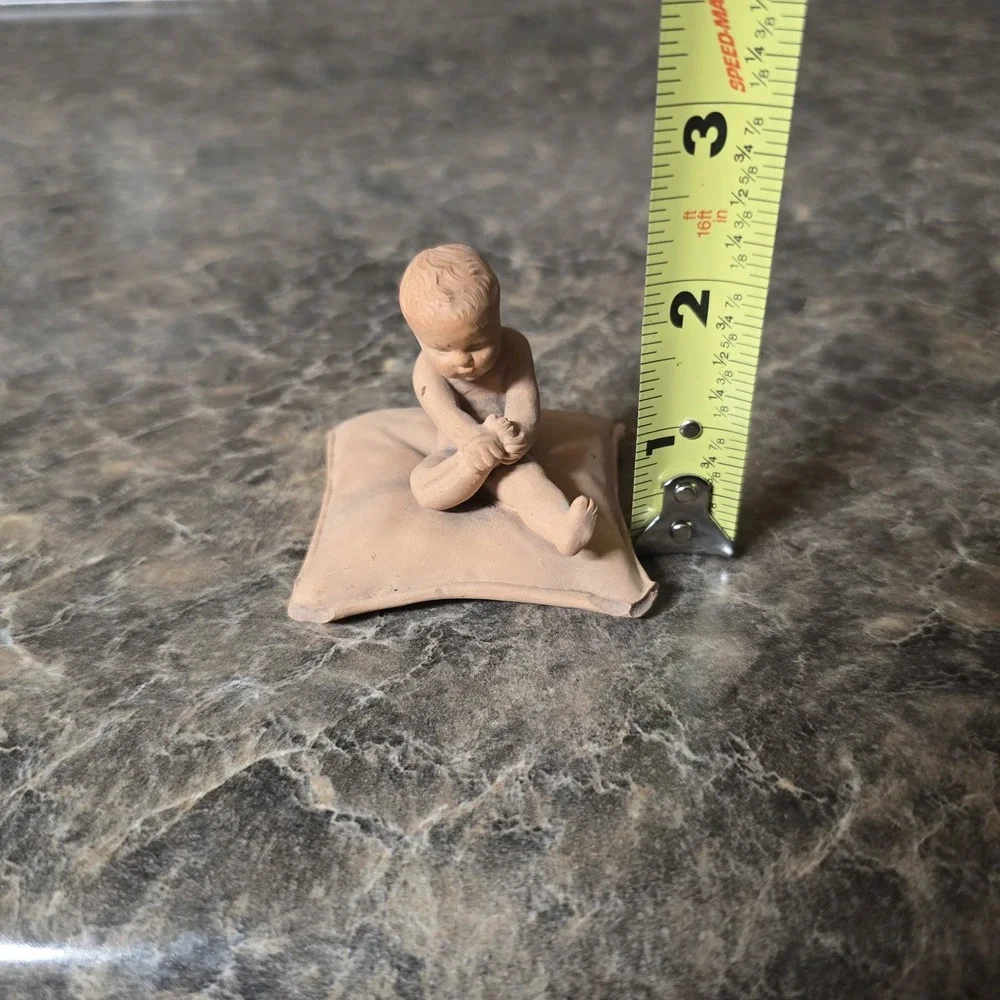 Antique P Ipsen Copenhagen Denmark Terracotta Child Figurine #443 Eneret 1800s